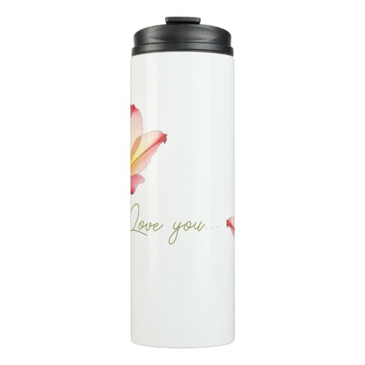 Flüsternde Zuneigung Lilies Thermosbecher (Vorderseite)