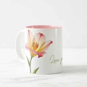 Flüsternde Zuneigung Lilies Zweifarbige Tasse