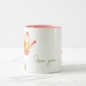 Flüsternde Zuneigung Lilies Zweifarbige Tasse (Mittel)