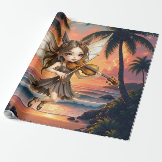 Flüsternden Saiten der Sonnenuntergangsfee. Geschenkpapier (Ungerollt)
