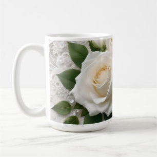 Flüsternder Eleganz: Rosen, Spitze und zeitlose Ge Kaffeetasse