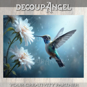 Flüsternder Kolibri-Decoupage Seidenpapier