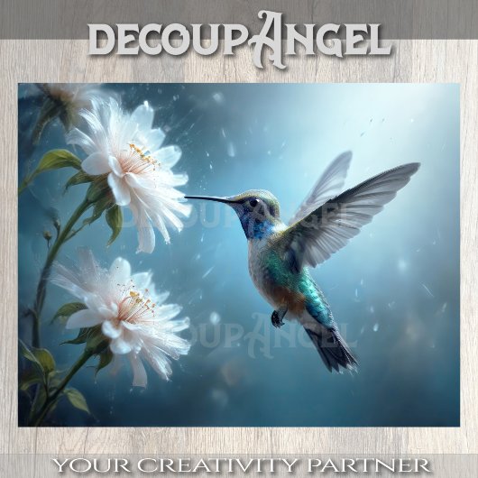 Flüsternder Kolibri-Decoupage Seidenpapier