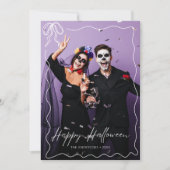 Flüsternrahmen-Happy Halloween-Foto Karte (Vorderseite)