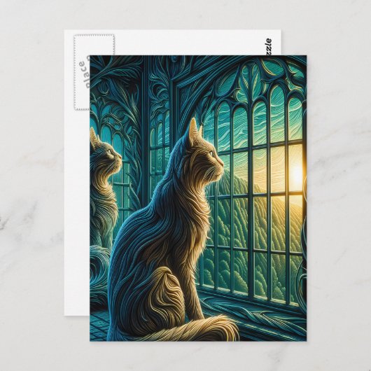 Flüsternucher durch das Fenster Postkarte (Vorne/Hinten)