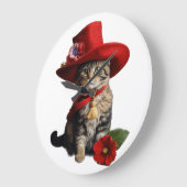 "Flüsterwacher: Katzenwall-Uhr" Große Wanduhr (Winkel)