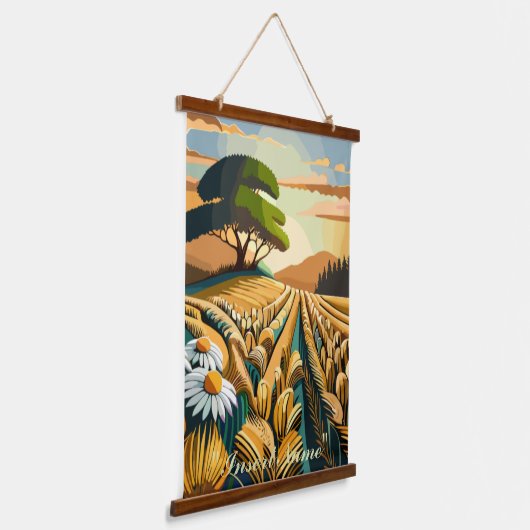 Flüsterweizen Wandteppich Mit Holzrahmen (Gewinkelt)