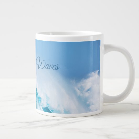 Flüsterwellen: Ozeanisch Inspiriert ASMR Jumbo-Tasse (Rechts)