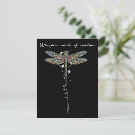 Flüsterwörter der Weisheit Brocade Dragonfly Dankeskarte (Stehend Vorderseite)