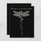 Flüsterwörter der Weisheit Brocade Dragonfly Dankeskarte (Vorne/Hinten)