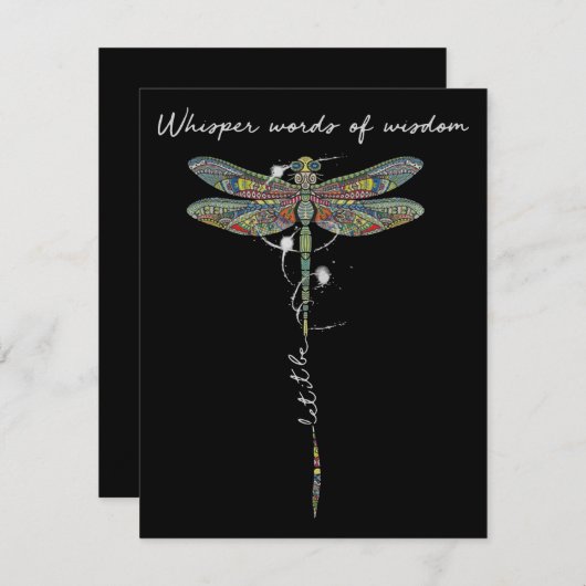 Flüsterwörter der Weisheit Brocade Dragonfly Dankeskarte (Vorne/Hinten)