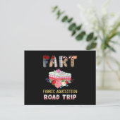 Flustiges Quilting Fabric Acquisition Road Trip Postkarte (Stehend Vorderseite)