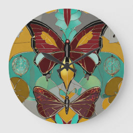 Flutanstriche: T-Shirts mit Whimsical Butterfly" Große Wanduhr