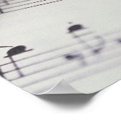 Flute auf Noten Poster (Ecke)