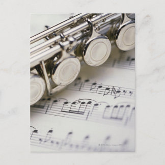 Flute auf Noten Postkarte
