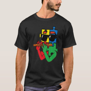 Flute Autismus Bewusstsein Puzzle Flutist Boys Gir T-Shirt