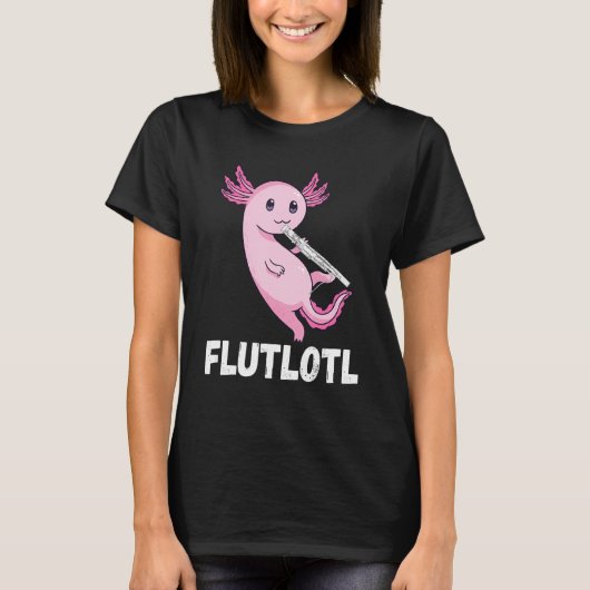 Flute Axolotl Flute Player Musikinstrument Flute T-Shirt (Vorderseite)