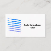 Flute Blue Personalize Visitenkarte (Vorderseite)