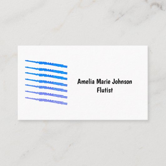 Flute Blue Personalize Visitenkarte (Vorderseite)