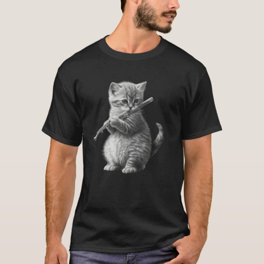 Flute Cat 2 T-Shirt (Vorderseite)