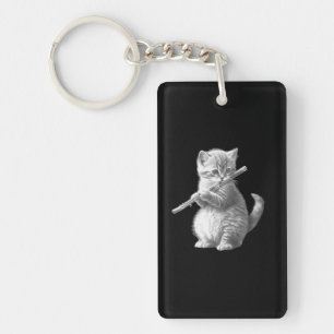Flute Cat Schlüsselanhänger