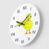 Flute Chick Große Wanduhr (Winkel)