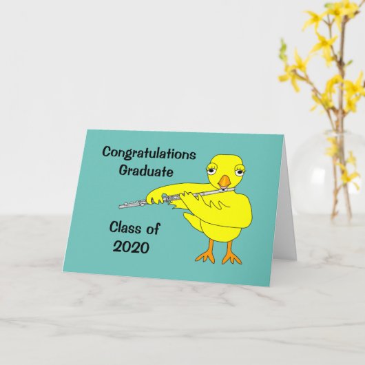 Flute Chick Karte (Gelbe Blume)