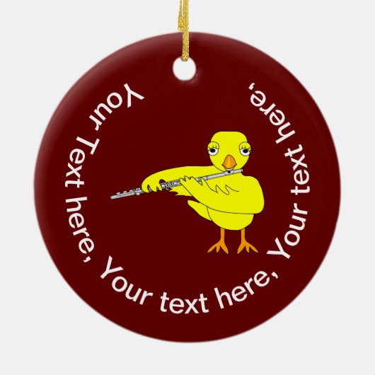 Flute Chick Keramik Ornament (Hinten)