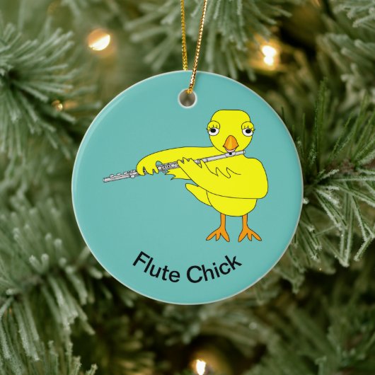 Flute Chick Keramik Ornament (Baum)
