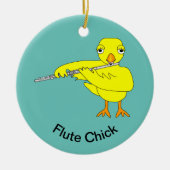 Flute Chick Keramik Ornament (Vorne)