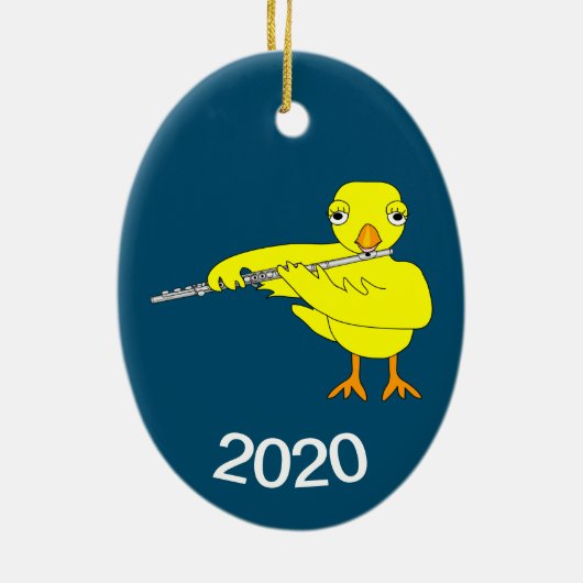 Flute Chick Keramik Ornament (Hinten)