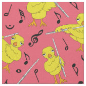 Flute Chick Musiknoten Stoff (Nahaufnahme)