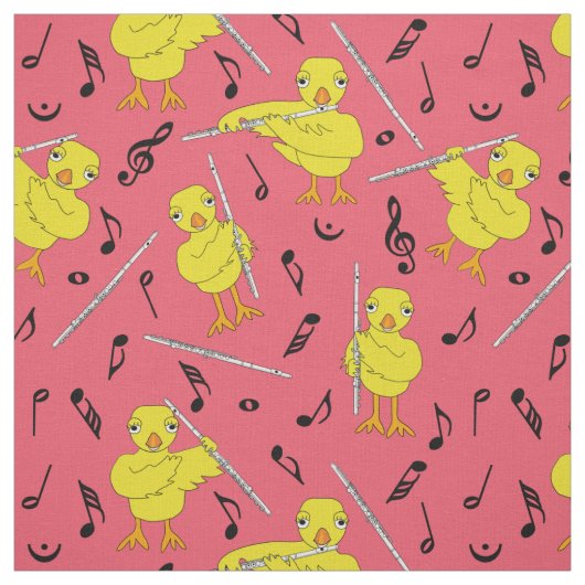 Flute Chick Musiknoten Stoff (Muster)