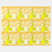Flute Chick Muster Fleecedecke (Vorderseite (Horizontal))