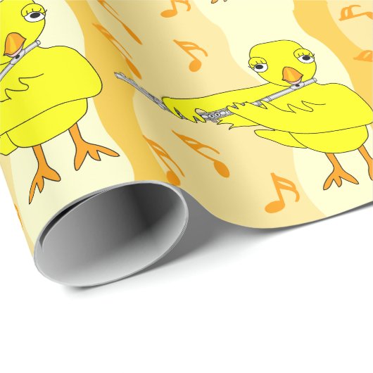 Flute Chick Muster Geschenkpapier (Rolleneckpunkt)