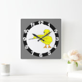 Flute Chick Quadratische Wanduhr (Zuhause)