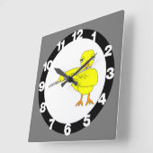 Flute Chick Quadratische Wanduhr (Winkel)