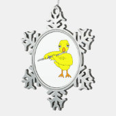 Flute Chick Schneeflocken Zinn-Ornament (Rechts)