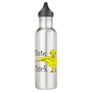 Flute Chick Text Edelstahlflasche