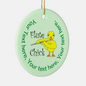 Flute Chick Text Keramik Ornament (Rechts)