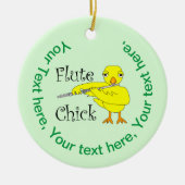 Flute Chick Text Keramik Ornament (Vorne)