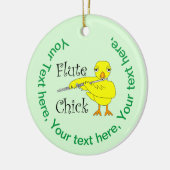 Flute Chick Text Keramik Ornament (Links)