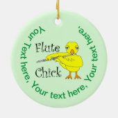 Flute Chick Text Keramik Ornament (Hinten)