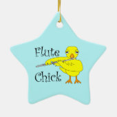 Flute Chick Text Keramik Ornament (Hinten)