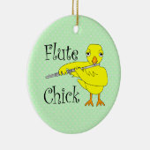 Flute Chick Text Keramik Ornament (Rechts)