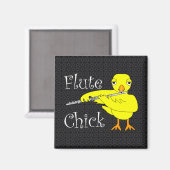 Flute Chick Text Magnet (Vorderseite/Rückseite)