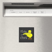 Flute Chick Text Magnet (In Situ (Geschirrspüler))