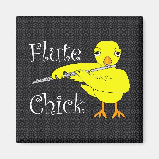 Flute Chick Text Magnet (Vorne)