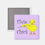 Flute Chick Text Magnet (Vorderseite/Rückseite)