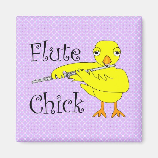 Flute Chick Text Magnet (Vorne)
